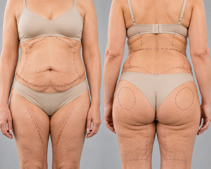 Surgeon consulting a patient about Post Weight Loss Body Contouring